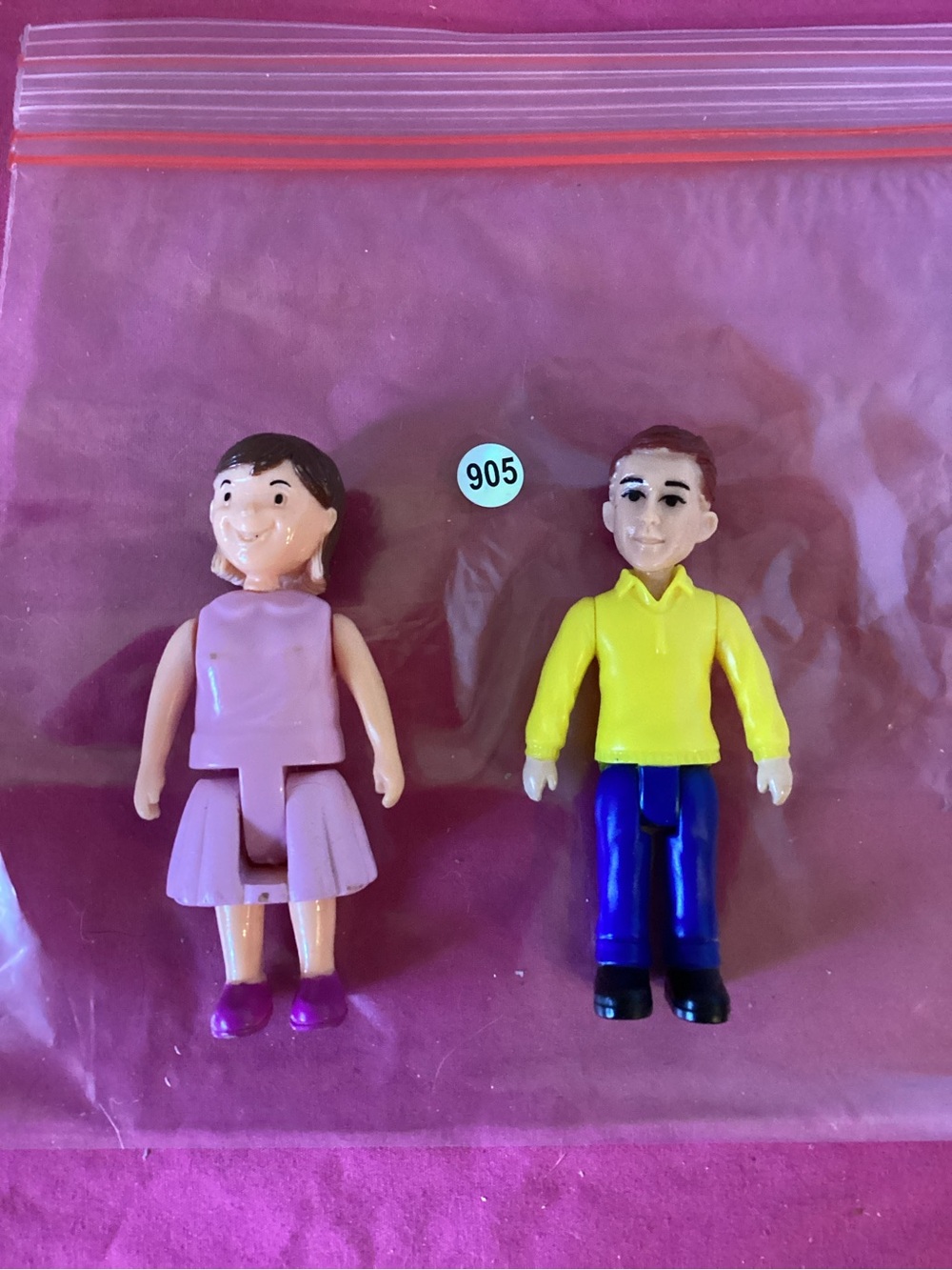 905-Vintage 1980s Little Tikes Dollhouse Family Figures Set Mom & Dad 3 Inch